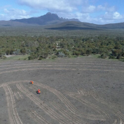 Rangers planting seedlings for the eyes. Photo John Chandler